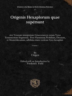cover image of Origenis Hexaplorum quae supersunt